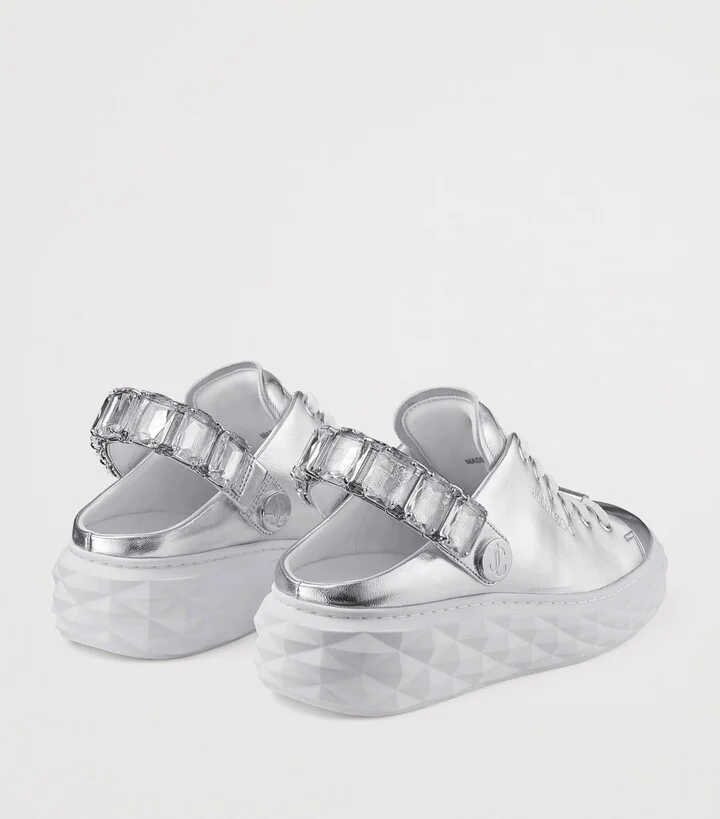 Jimmy Choo Diamond Maxi Crystal Leather Sneakers - Image 4