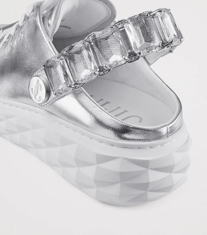 Jimmy Choo Diamond Maxi Crystal Leather Sneakers - Image 5