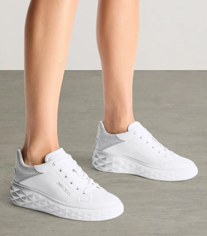 Jimmy Choo Diamond Maxi Leather Sneakers - Image 2