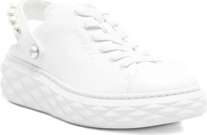 Jimmy Choo Diamond Maxi Pearl Leather Slippers - Image 2