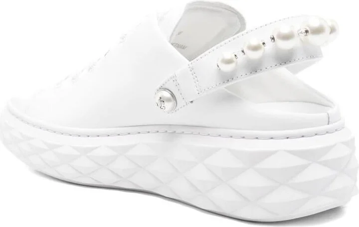 Jimmy Choo Diamond Maxi Pearl Leather Slippers - Image 3