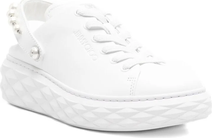 Jimmy Choo Diamond Maxi Pearl Leather Slippers - Image 2