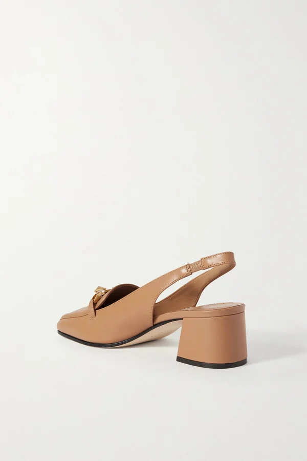 Jimmy Choo - Diamond Tilda 45 Embellished Leather Slingback Pumps - Neutrals - Image 3