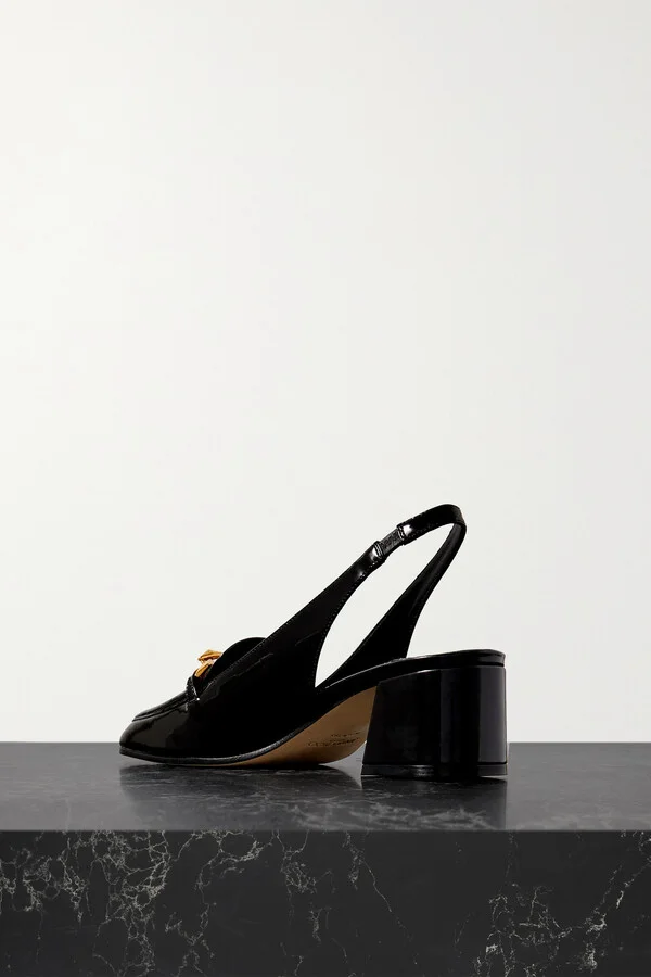 Jimmy Choo - Diamond Tilda 45 Embellished Patent-leather Slingback Pumps - Black - Image 3