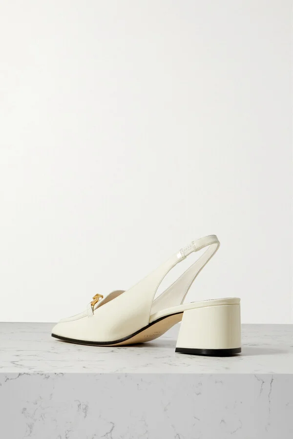 Jimmy Choo - Diamond Tilda 45 Embellished Patent-leather Slingback Pumps - White - Image 3