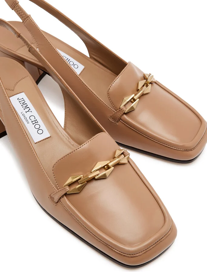 Jimmy Choo Diamond Tilda 45 Leather Slingback Pumps - Image 3