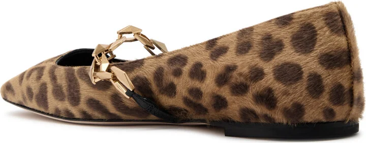Jimmy Choo Diamond Tilda Leopard-print Calf-hair Flats - Image 2