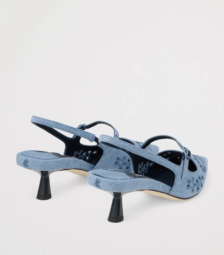 Jimmy Choo Didi 45 Denim Slingback Pumps - Image 3