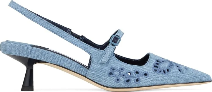 Jimmy Choo Didi 45 Denim Slingback Pumps