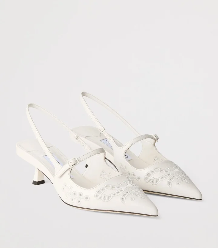 Jimmy Choo Didi 45 Leather Slingback Pumps - Image 4