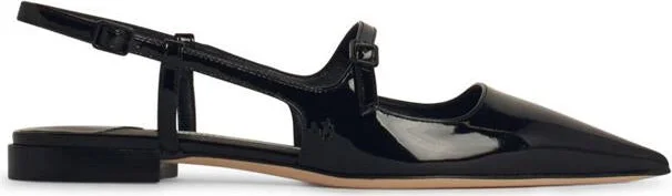 Jimmy Choo 'Didi' Black Leather Ballet Flats