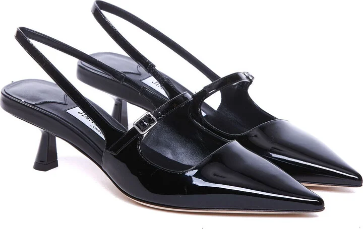 Jimmy Choo 'Didi' Black Leather Slingbacks - Image 3