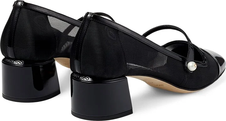 Jimmy Choo Elisa 45 Leather Mary Jane Heeled Pumps - Image 2