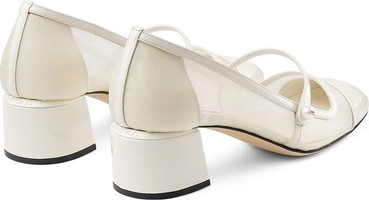 Jimmy Choo Elisa 45 Leather Mary Jane Heeled Pumps - Image 2