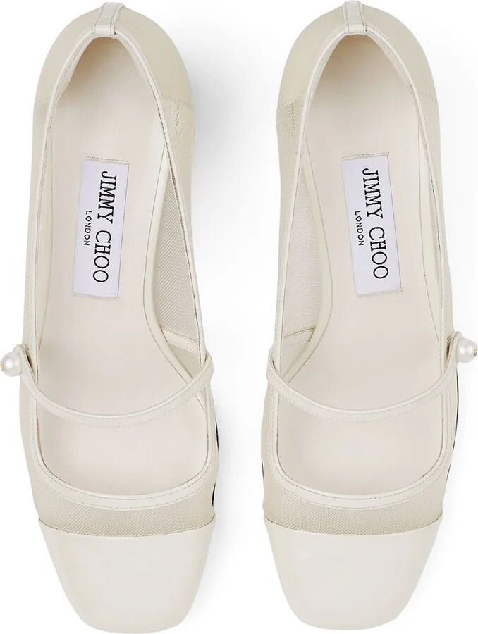 Jimmy Choo Elisa 45 Leather Mary Jane Heeled Pumps - Image 3