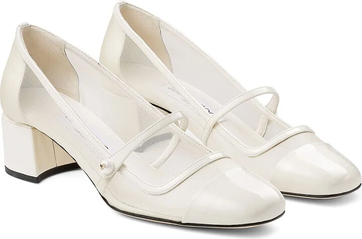 Jimmy Choo Elisa 45 Leather Mary Jane Heeled Pumps - Image 4