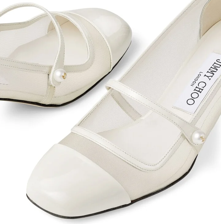 Jimmy Choo Elisa 45 Leather Mary Jane Heeled Pumps - Image 5