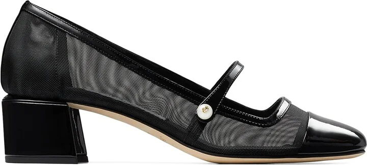 Jimmy Choo Elisa 45 Leather Mary Jane Heeled Pumps