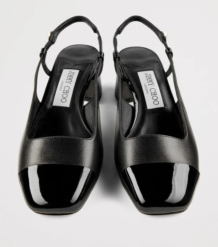 Jimmy Choo Elisa 45 Leather Slingback Pumps - Image 3