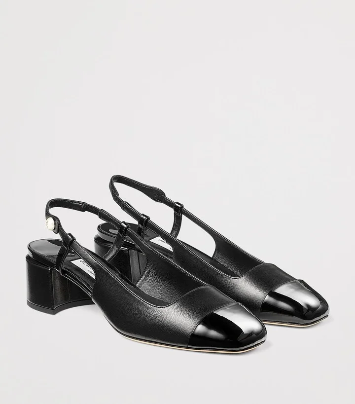 Jimmy Choo Elisa 45 Leather Slingback Pumps - Image 5
