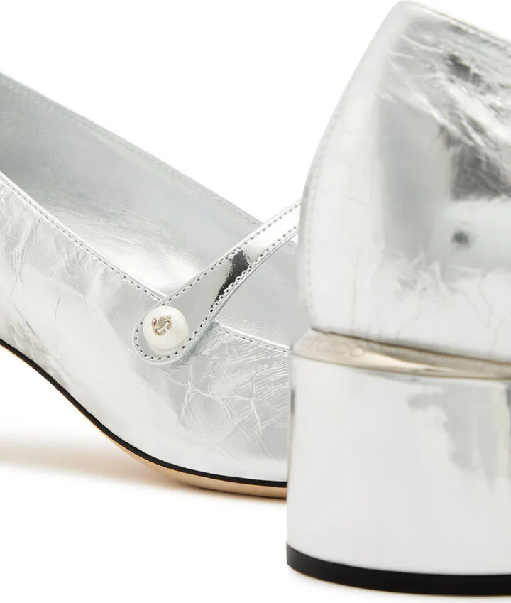 Jimmy Choo Elisa 45 Metallic Leather Pumps - Image 4