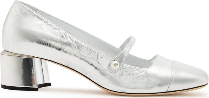 Jimmy Choo Elisa 45 Metallic Leather Pumps