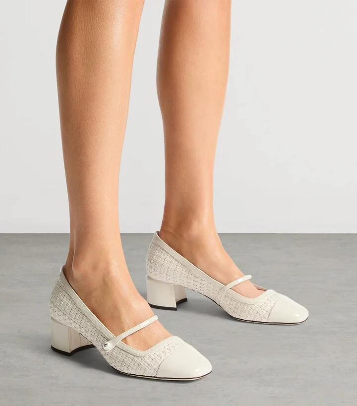 Jimmy Choo Elisa 45 Woven Mary Jane Pumps - Image 2