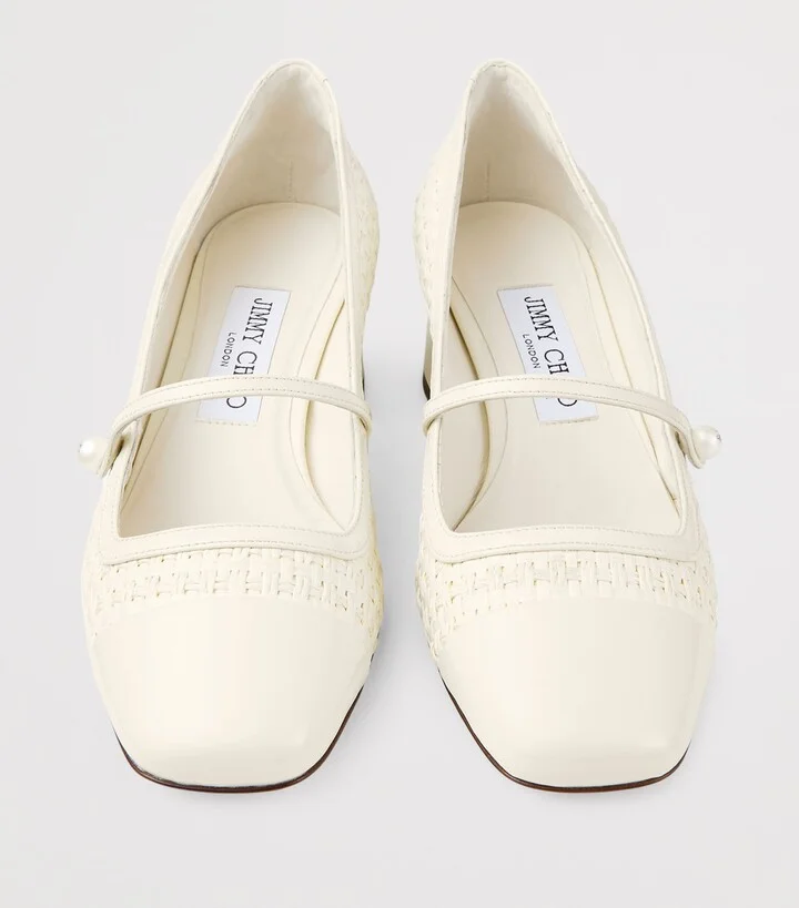 Jimmy Choo Elisa 45 Woven Mary Jane Pumps - Image 5