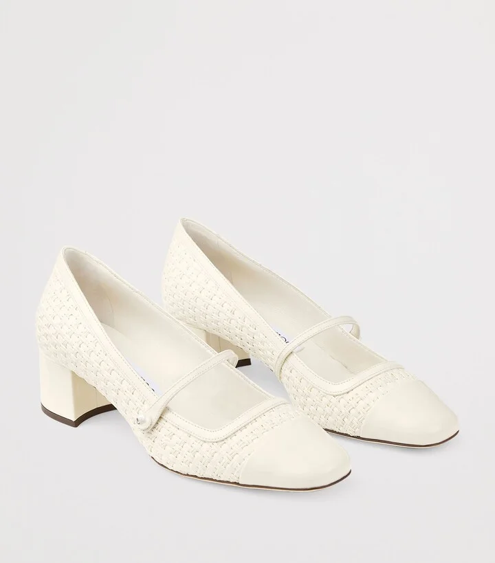 Jimmy Choo Elisa 45 Woven Mary Jane Pumps - Image 6