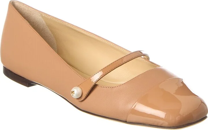 Jimmy Choo Elisa Leather & Patent Flat