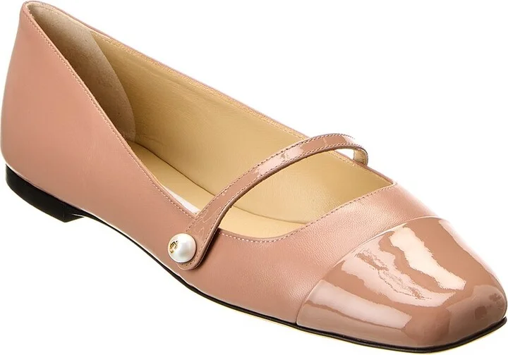Jimmy Choo Elisa Leather & Patent Flat