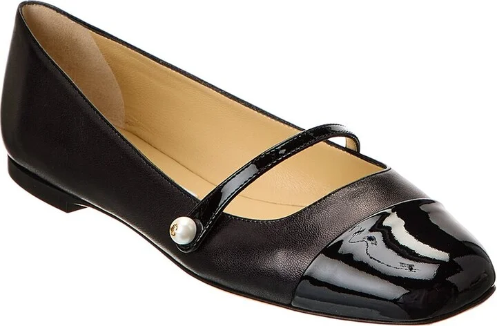 Jimmy Choo Elisa Leather & Patent Flat