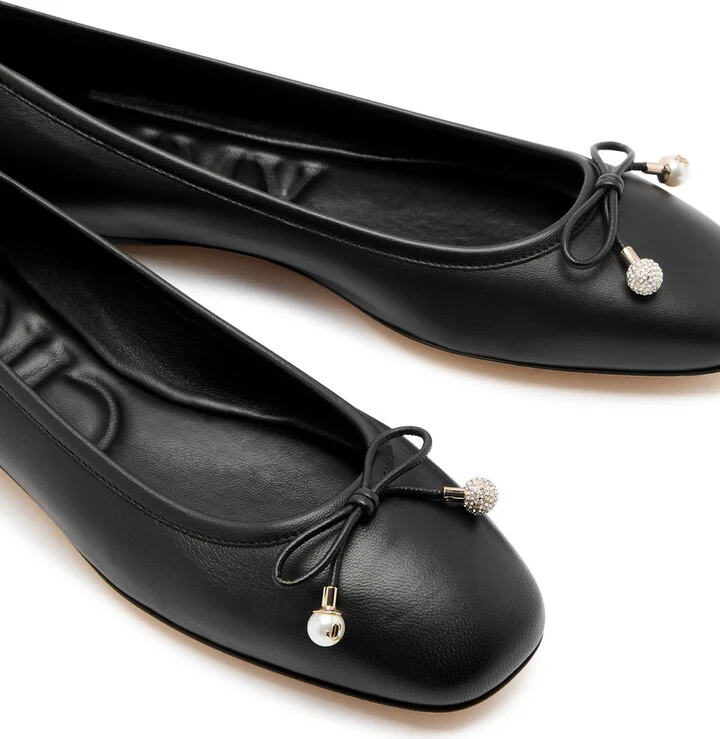 Jimmy Choo Elme Embellished Leather Ballet Flats - Image 3