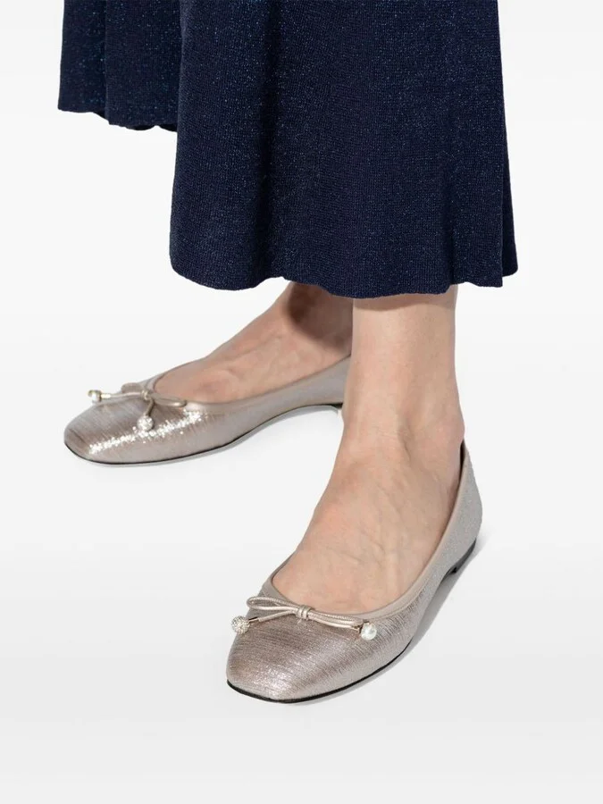 Jimmy Choo Elme Flat Leather Ballet Flats - Image 3