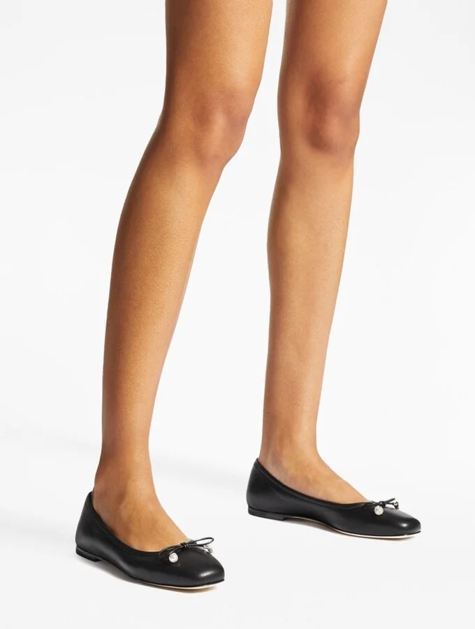 Jimmy Choo Elme Flat Leather Ballet Flats - Image 2