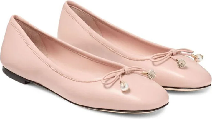 Jimmy Choo Elme Flat Leather Ballet Flats - Image 4