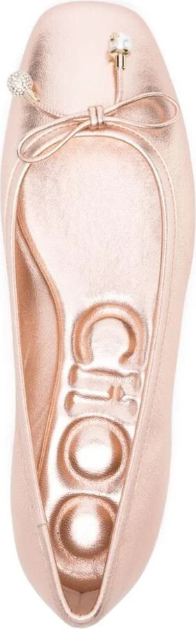 Jimmy Choo Elme Flat Metallic Leather Ballet Flats - Image 4