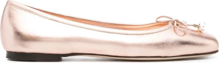 Jimmy Choo Elme Flat Metallic Leather Ballet Flats
