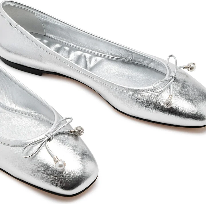 Jimmy Choo Elme Metallic Leather Ballet Flats - Image 3