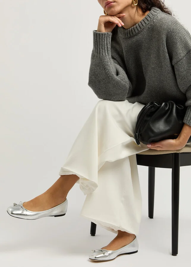 Jimmy Choo Elme Metallic Leather Ballet Flats - Image 5