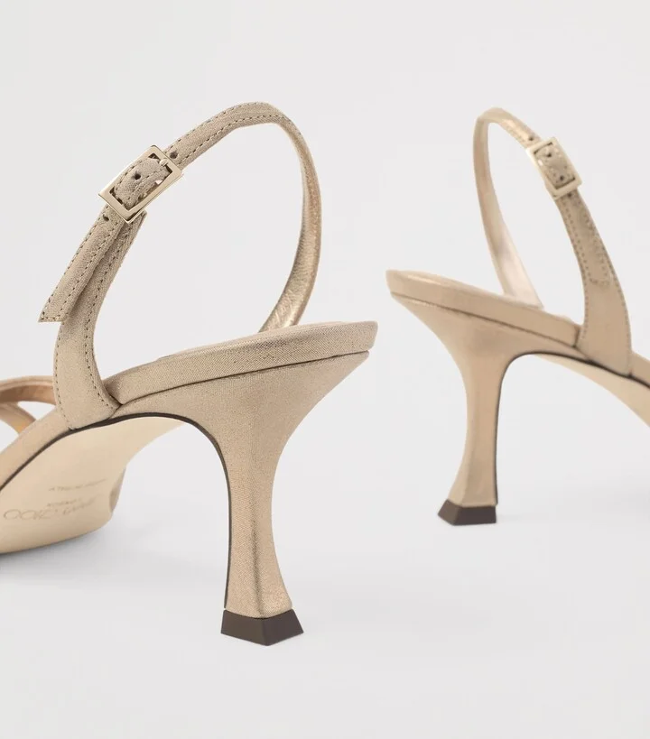 Jimmy Choo Elsy 70 Metallic Leather Sandals - Image 3