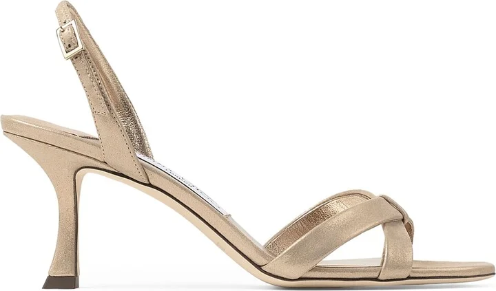Jimmy Choo Elsy 70 Metallic Leather Sandals