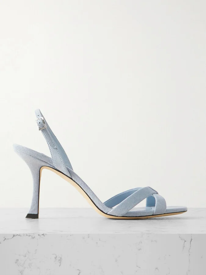 Jimmy Choo - Elsy 90 Suede Sandals - Blue
