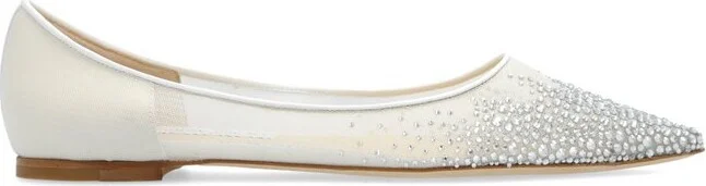 Jimmy Choo Embellished Pointed-Toe Flat Shoes
