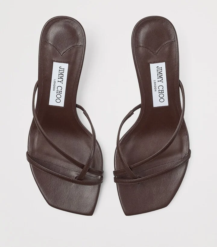 Jimmy Choo Etana 50 Leather Heeled Mules - Image 3