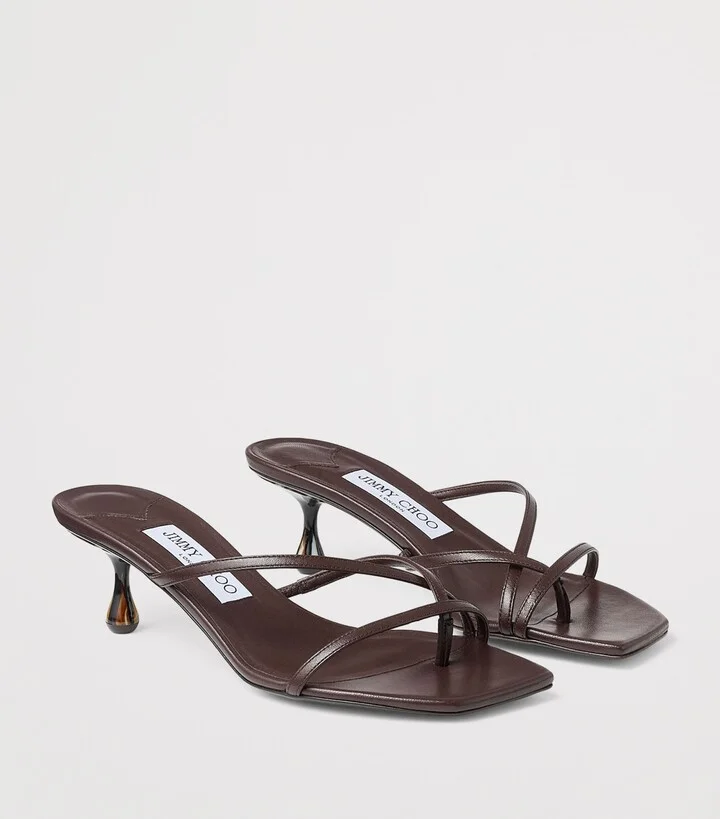 Jimmy Choo Etana 50 Leather Heeled Mules - Image 5