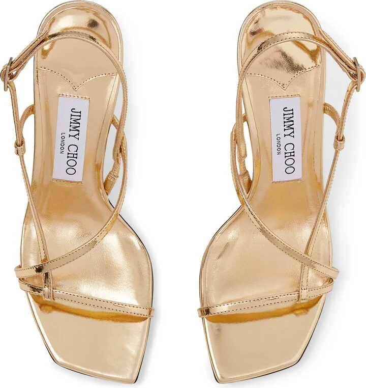 Jimmy Choo Etana 80 Metallic Leather Heeled Sandals - Image 3