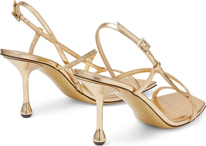 Jimmy Choo Etana 80 Metallic Leather Heeled Sandals - Image 4