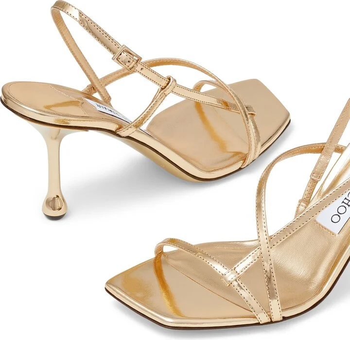 Jimmy Choo Etana 80 Metallic Leather Heeled Sandals - Image 6