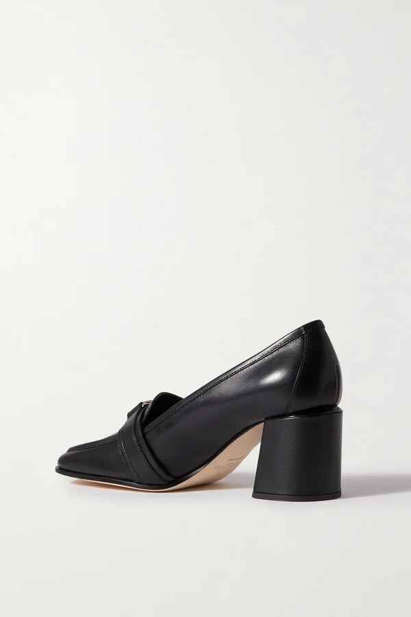 Jimmy Choo - Evin 65 Logo-embellished Leather Pumps - Black - Image 3